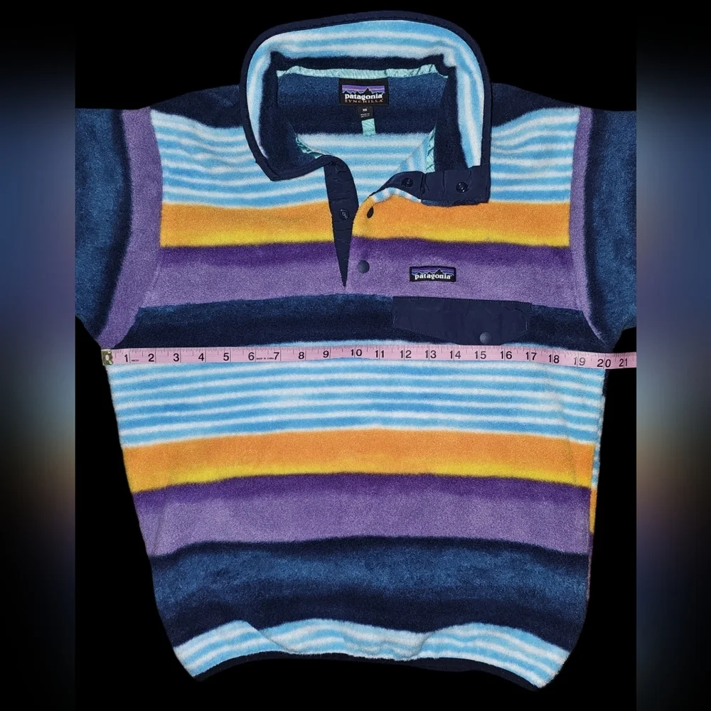 Patagonia Unisex Synchilla Snap-T Fleece Pullover 2016 Painted Fitz Stripe Sz XS - Picture 11 of 16